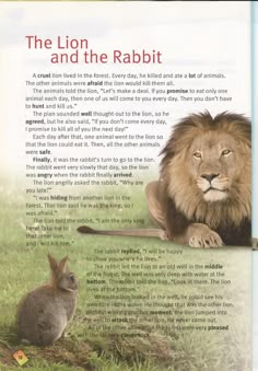 the lion and the rabbit are shown in this book