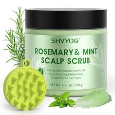 SHVYOG Scalp ScrubRosemary Scalp ExfoliatorScalp Exfoliator Scrub for Build UpHair Exfoliate Scrub for ScalpHair Treatment Nourishing Detox Hair Care with Scalp Massager6.76 oz ad Scalp Exfoliator, Scalp Moisturizer, Rose Mary, Hair Appliances, Scalp Massager, Cleansing Shampoo