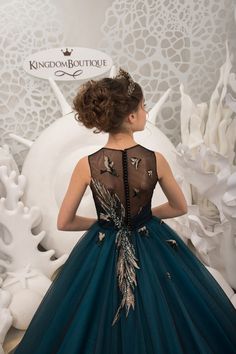 Kingdom Boutique, Puffy Tulle Skirt, Girls Pageant Gowns, Black Flower Girl Dress, Girls Communion Dresses, Always Be Happy, Wedding Party Bridesmaid, Girls Couture, Girls Pageant Dresses