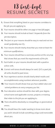 the 13 best - kept resume secrets