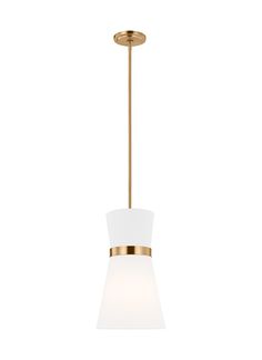 a light fixture with a white shade on it