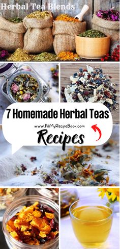 A range of healthy herbal teas made at home with natural ingredients Teas Recipes