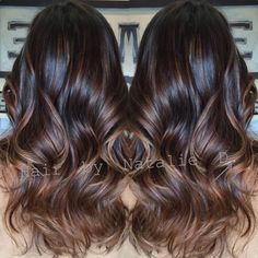 Black balayage'd hair. Chocolate Brown Ombre, Diy Balayage, Balayage Hairstyles, Copper Balayage, Black Hair Balayage, Brown Balayage, Hair Colours, Brown Ombre