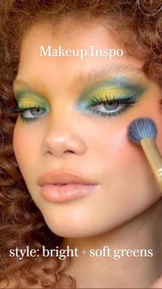 Quirky Makeup, Makeup Inspo, Carnival, A Woman, Nose Ring, Hair, Green, Make Up