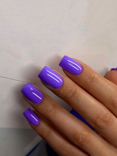 Blue Shades For Nails, Purple Nails For Black Women, Bright Colour Nail Designs, Lilac Nail Designs Lavender, Bright Purple Nails, Do It Yourself Nails, 90s Nails, Nail Laquer, Unghie Nail Art