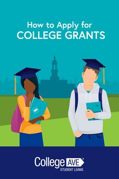 the cover of how to apply for college grants, with two students in cap and gown