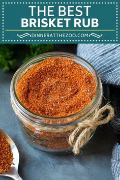 the best brisket rub recipe in a glass jar