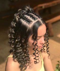 Curly Braided Hairstyles, Mixed Curly Hair, Hair Inspiration Long, Curly Hair Photos, Cute Curly Hairstyles, Colored Curly Hair, Hair Braid Videos, Goddess Hairstyles, Curly Hair Styles Easy