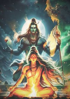 an image of the hindu god and goddess