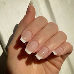 French Manicure Acrylic Nails, Gel Nails French, White Tips, French Manicure Nails, French Tip Acrylic Nails, Casual Nails, French Acrylic Nails, Short Acrylic Nails Designs, Square Acrylic Nails