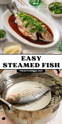 an easy steamed fish recipe is ready to be eaten