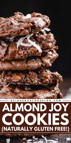 Treat yourself to these rich, fudgy Almond Joy Cookies! This old-fashioned Almond Joy cookies recipe brings together the perfect mix of chocolate, coconut, and almonds. Pin this easy Christmas cookie recipe for a yummy Christmas dessert idea! Popular Holiday Desserts, Homemade Christmas Desserts, Unique Christmas Cookies, Christmas Cookies Kids, Joy Cookies, Traditional Christmas Cookies, Almond Joy Cookies, Delicious Christmas Desserts, Christmas Cookie Recipe