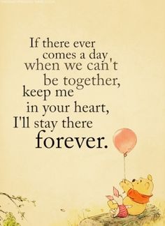 a winnie the pooh quote with an image of a pig holding a heart balloon