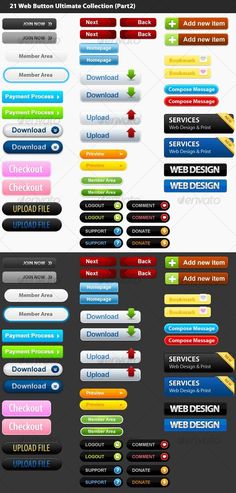 an image of a web page with many different colors and font options on it, including the