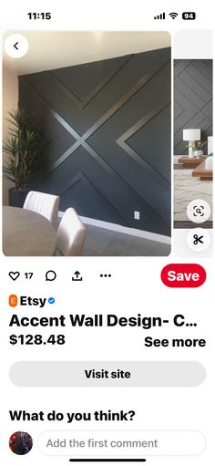 an instagram page for accent wall design