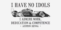 an advertisement for a race car with the words i have no idols