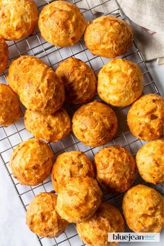 some muffins are cooling on a wire rack