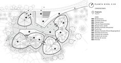 the site plan is shown in black and white, with several different areas to be seen