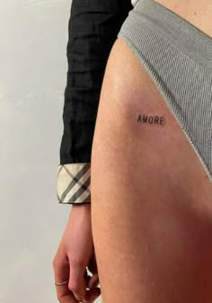 Amor Bikini Line Tattoo Amor Meaning, Panty Line Tattoo, Tattoos In Spanish, Romantic Tattoos, Love In Spanish, Spanish Tattoos, Amor Tattoo, Europe Fits, Pisces Tattoo Designs