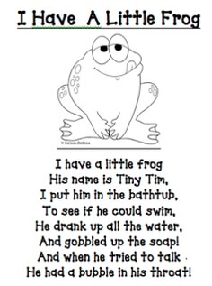 a frog poem with the words i have a little frog