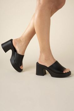 Typo Slide Mule, Platform Mules, Block Heel Mules, Sculptural Mules, Casual Shoes, Fashion Shoes, Trendy Shoes Trendy Mules, Goals Achieved, Heel Care, Block Heel Mule, Platform Mules, Black Slides, Platform Block Heels, Heel Mules, Plus Swimwear