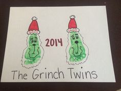 the grinch twins are wearing santa hats