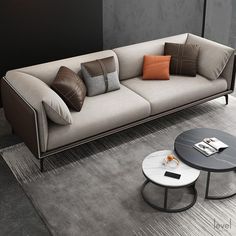 a couch and table in a room