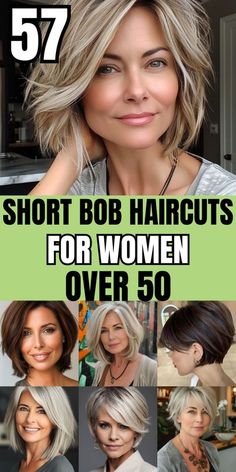 Ready for a bold change? Discover the best very short hairstyles for women over 50, including edgy pixie cuts and chic bobs that redefine style. #ShortHairstyles #PixieCuts #BobHaircuts #WomenOver50 50 Bob Hairstyles Over 50, Overcut Hairstyle Woman, Short To Medium Hairstyles For Women, Ladies Bob Hairstyles, Chin Length Bob With Highlights, Grey Short Bob Hairstyles, Short Bobs For Older Women, Short Rockabilly Hairstyles For Women, Short Hairstyle Women Fine Hair Bob