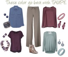 Taupe Capsule Wardrobe, Cool Taupe Outfit, Taupe Outfit Color Combinations, Taupe Outfit, Summer Skin Tone, David Zyla