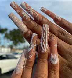 Nail February, Cute Winter Nail Ideas, Stilleto Nails Designs, Snow Nails, Nail 2023, Winter Nail Ideas, December Nails, Glamour Nails, Winter Nails Acrylic