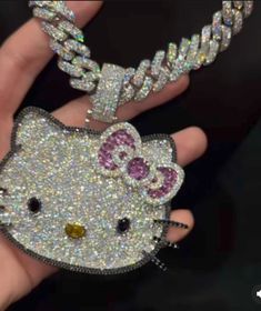 Hello Kitty Chain, Icy Chain, Jóias Body Chains, Dope Jewelry Accessories, Hello Kitty Jewelry, Hello Kitty Themes, Pink Things, Expensive Jewelry Luxury