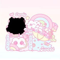 an image of a wallpaper with hello kitty and other cartoon characters in pink colors