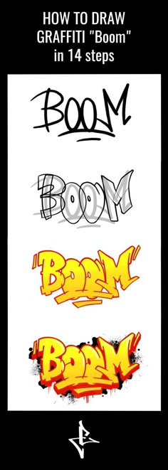 graffiti text styles for photoshopped and inked in 4 steps, including how to draw