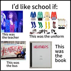 an image of the back to school poster with pictures and words on it, including clothes