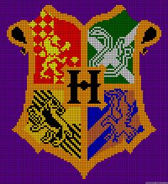 the hogwarts crest from harry potter cross stitch pattern