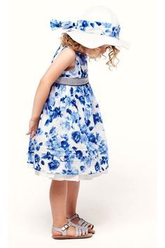 Kenzo Dress, Kenzo Kids, Kids Collection, Blue Roses, White Skirt, Blue House