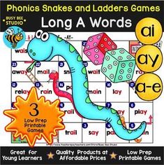 the cvc words game for phonics snakes and ladders