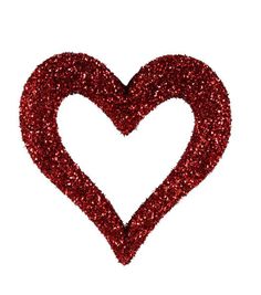 a heart made out of red glitter