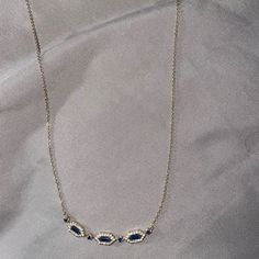 Added White Gold Version For Reference Please See Pictures For Details Sapphire Topaz Necklace With Accent Stones, Sapphire Necklace With Baguette Cut For Gifts, Luxury Sapphire Necklace With Baguette Cut, Gold Necklace With Faceted Blue Topaz, Gold Sapphire Necklace With Faceted Detail, Topaz Necklace, Bar Necklace, Yellow White, Gold Diamond