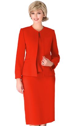 3pc Renova Ladies Suit For Church With Collarless Jacket  Giovanna Church Suits And Dresses Fall And Holiday 2024. Perfect item for church events or any special occasions. Round Neck Jacket For Women, Women Skirt Suit, Usher Suits, Suit Colors, Women Church Suits, Ladies Suit, Womens Skirt Suits, Color Dresses, Women Suits