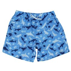 Heat Swimwear Boys Swim Shorts The classic boardshort gets redesigned by Heat Swimwear with comfort and style in mind. These swim trunks feature UPF 50+ sun protection, convenient pockets, and an elastic drawstring waistband for a secure fit. Features: Drawstring closure Ocean life print Two side pockets Quick drying fade resistant Comfort mesh liner UPF 50+ sun protection 100% Polyester Care instructions: Hand wash in cold water Use mild soap Lay flat to dry Beachwear Swim Trunks With Built-in Shorts For Summer, Vacation Swim Shorts With Built-in Liner, Relaxed Fit Swim Trunks With Built-in Shorts, Blue Athletic Shorts With Elastic Waistband For Vacation, Short Swim Trunks For Swimming On Vacation, Summer Vacation Swim Trunks With Adjustable Waist, Adjustable Waist Swim Trunks For Summer Vacation, Adjustable Waist Swim Trunks For Summer, Blue Athletic Shorts With Elastic Waistband For Beach Season