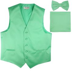 Men's Formal Vest Tuxedo Waistcoat_Bowtie & Hankie Set Aqua Green Wedding Classic Green Groom's Tuxedo, Elegant Green Vest For Formal Occasions, Elegant Green Formal Vest, Green Fitted Formal Vest, Classic Green Formal Vest, Fitted Green Formal Vest, Formal Fitted Green Vest, Elegant Fitted Green Vest, Green Fitted Classic Vest