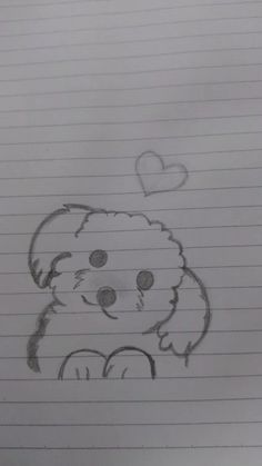 a drawing of a poodle with a heart on it