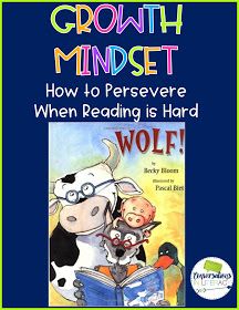 the book cover for growth minds how to persevre when reading is hard wolf