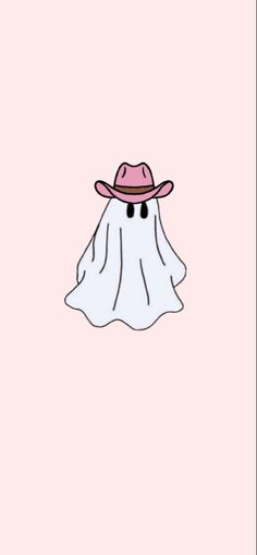 a ghost with a pink hat on it's head