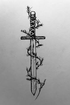 Minimalist Knife Tattoo, Tattoo Down Spine For Women Quotes, Knife Spine Tattoo, Swords Back Tattoo, Anime Swords Ideas Tattoo, Swords With Flowers Tattoo, Minimal Tattoo Swords, Broadsword Tattoo, Dagger With Vines Tattoo