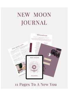 the new moon journal is open to reveal information