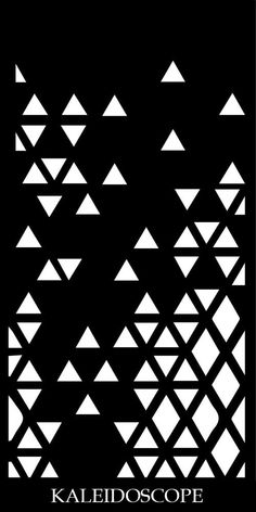 the cover to kaleidoscope's album, with white triangles on black