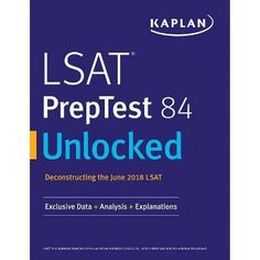 the book cover for lsat preptest 822 unlocked by kaplan