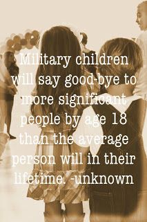 Military children say goodbye ... ~~ MilitaryAvenue.com Month Of The Military Child, Military Moments, Army Wife Life, Military Brat, Army Brat, Navy Girlfriend, Marine Wife, Navy Life, Military Quotes